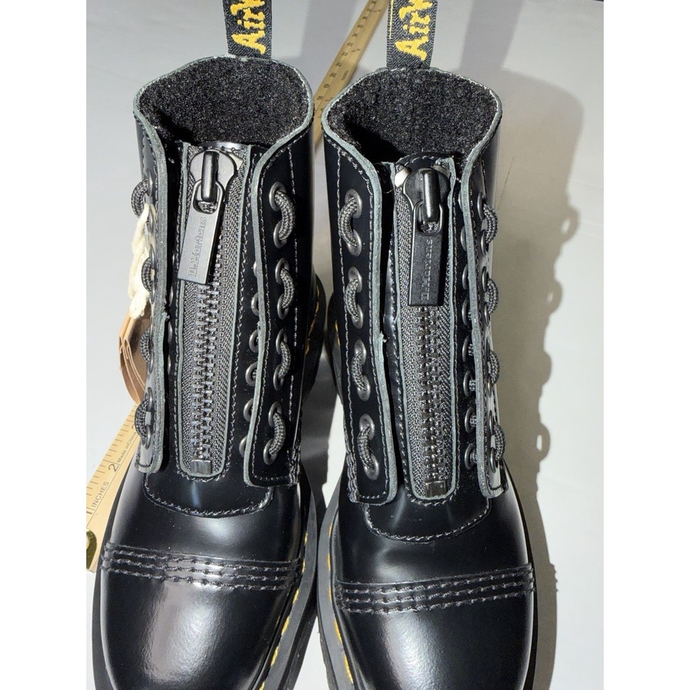 Dr Martens Vegan Sinclair 5 Eye Zipped Tongue Platform In Black Size - Picture 8 of 11